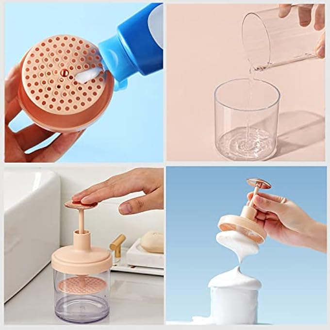 STRBOXONG FOAM MAKER FOR FACE WASH - CLEANSER SAVING TOOL FOR BUBBLE FOR SKIN CARE & FACIAL CLEANSING WASHES(PINK) - Image 3